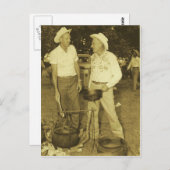 COWBOY COOKS POSTCARD POSTKARTE (Vorne/Hinten)