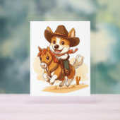 Cowboy Corgi - Western Rodeo Dog Acrylschild (Neutral)