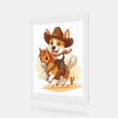 Cowboy Corgi - Western Rodeo Dog Acrylschild (Winkel)