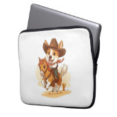 Cowboy Corgi - Western Rodeo Dog Laptopschutzhülle (Vorderseite Links)