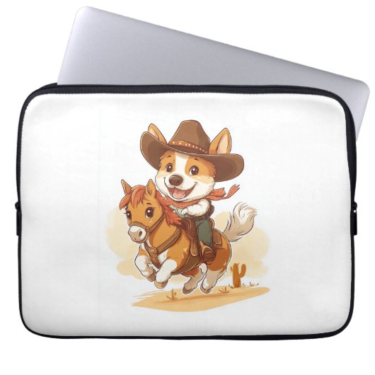 Cowboy Corgi - Western Rodeo Dog Laptopschutzhülle (Vorderseite)