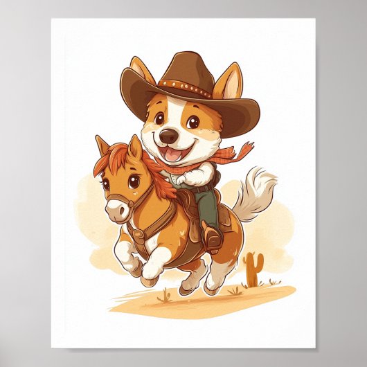 Cowboy Corgi � Western Rodeo Dog Poster (Vorne)