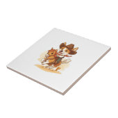 Cowboy Corgi � Western Rodeo Hund Fliese (Seite)