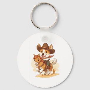 Cowboy Corgi � Western Rodeo Hund Schlüsselanhänger