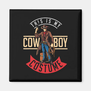 Cowboy Costume Halloween Western Geschenk Idee Cow Magnet