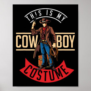 Cowboy Costume Halloween Western Geschenk Idee Cow Poster