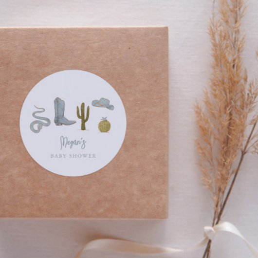 Cowboy Country Baby Dusche Gefallen Runder Aufkleber