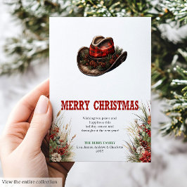 Cowboy country Christmas greeting card design Feiertagskarte
