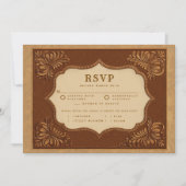 Cowboy Country Tooled Leather Meal Wedding RSVP (Vorderseite)