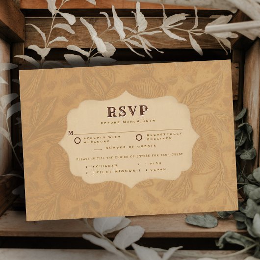 Cowboy Country Tooled Meal Cream Wedding RSVP