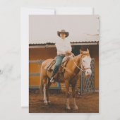 Cowboy Country Vintag Rustikales Foto 88. Geburtst Einladung (Rückseite)
