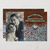 Cowboy Country Western 50. Hochzeitstag Einladung (Vorne/Hinten)