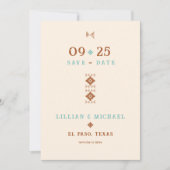 Cowboy Country Western Aquamarin Hochzeit Retten S Einladung (Vorderseite)