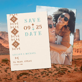 Cowboy Country Western Aztec Wedding Save the Date Einladung
