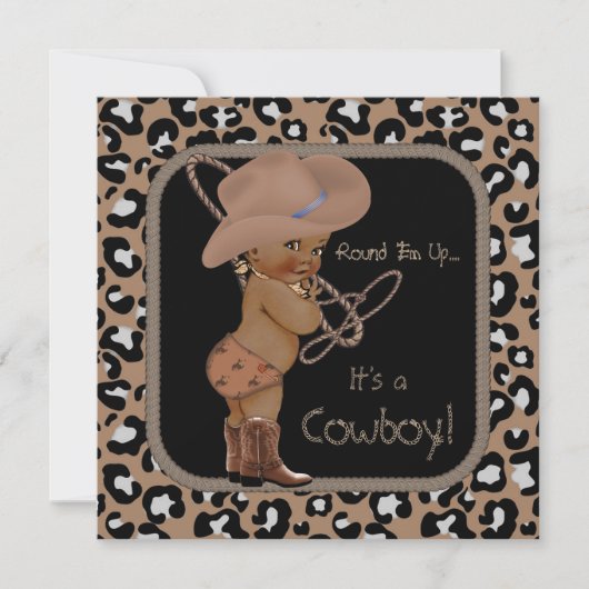 Cowboy Country Western Babydusche ethnisch Einladung (Vorderseite)