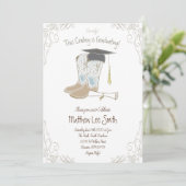 Cowboy Country Western Graduation Party Einladung (Stehend Vorderseite)