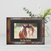 Cowboy Country Western Hochzeit Einladung (Stehend Vorderseite)