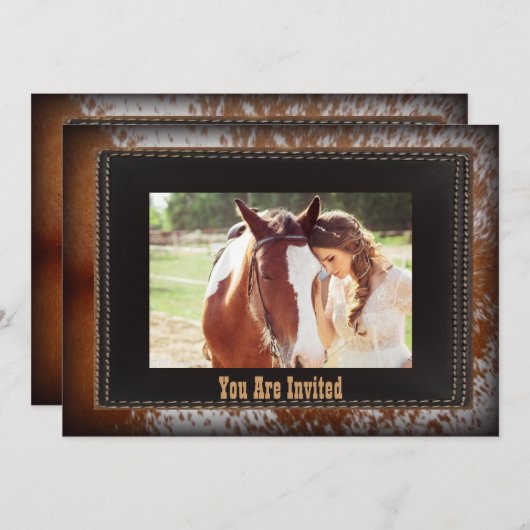 Cowboy Country Western Hochzeit Einladung (Vorne/Hinten)