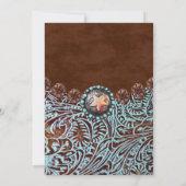 Cowboy Country Western Hochzeit Probe Dinner Einladung (Rückseite)