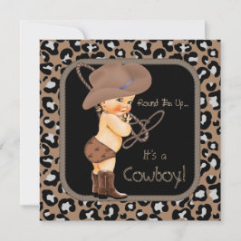 Cowboy Country Western Kinderdusche Einladung
