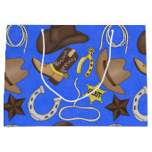Cowboy Country Western Muster große Geschenktasche Geschenktüte (Vorderseite)