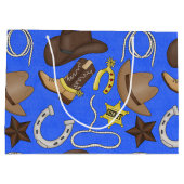 Cowboy Country Western Muster große Geschenktasche Geschenktüte (Rückseite)