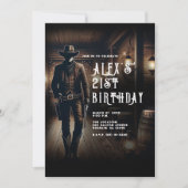 Cowboy Country Western Saloon Geburtstagsparty Einladung (Vorderseite)