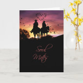 Cowboy Country Western Soul Mate I Liebe Sie Karte (Gelbe Blume)