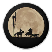 Cowboy Country Western Team Roping Keramikknauf (Vorderseite)