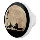 Cowboy Country Western Team Roping Keramikknauf (Rechts)