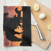 Cowboy Country Western Wilde Pferde Geschirrtuch (Viertel Falte)