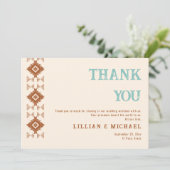 Cowboy Country Western Wüste Terracotta Wedding Dankeskarte (Stehend Vorderseite)