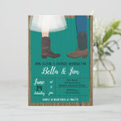 Cowboy Couples Brautparty, Polterabend Einladung (Stehend Vorderseite)