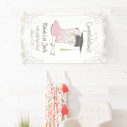 Cowboy Cowgirl Abschluss Western Party Banner (Insitu)