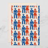 Cowboy & Cowgirl Americana Einladung (Vorne/Hinten)