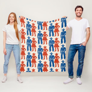 Cowboy & Cowgirl Americana Fleecedecke