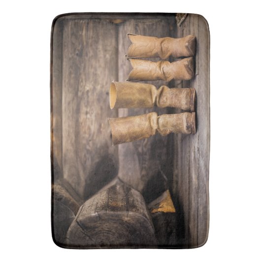 Cowboy & Cowgirl Boots Bath Mat Badematte (Vorderseite Vertikal)
