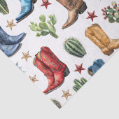 Cowboy Cowgirl Boots Western Cactus Seidenpapier (Detail)