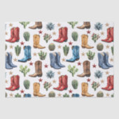 Cowboy Cowgirl Boots Western Cactus Seidenpapier (Vorderseite)