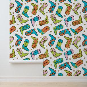 Cowboy Cowgirl Boots Western Pattern Tapete