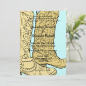 Cowboy Cowgirl Boots Western Wedding Einladung (Stehend Vorderseite)