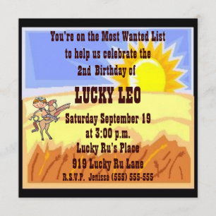 Cowboy-/Cowgirl-Geburtstags-Party Einladung