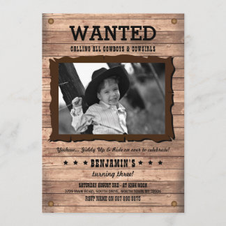 Cowboy Cowgirl GeburtstagspartyPoster Einladung