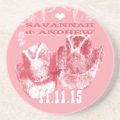 Cowboy Cowgirl Hat Vintag Anniversay Untersetzer (Vorne)