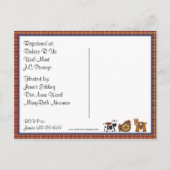 Cowboy/Cowgirl Kinderdusche Einladung (Rückseite)