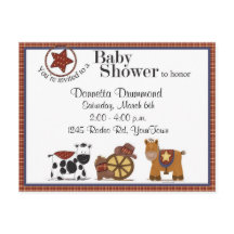 Cowboy/Cowgirl Kinderdusche Einladung