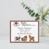 Cowboy/Cowgirl Kinderdusche Einladung (Stehend Vorderseite)