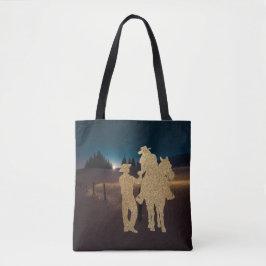 Cowboy Cowgirl Pferd Romantische Mondlicht Tote Ta Tasche
