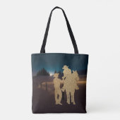 Cowboy Cowgirl Pferd Romantische Mondlicht Tote Ta Tasche (Rückseite)