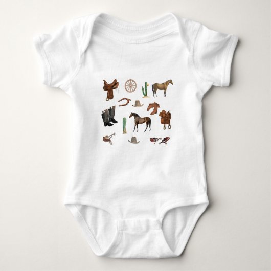 Cowboy Cowgirl Rodeo Country Pattern Baby Strampler (Vorderseite)